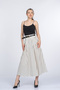 Women's Summer Ecru Polka Dot Belted Pleated Skirt Stylish Daily Comfortable 6891