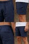 Men's Navy Blue Muslin Fabric Pocketed Elastic Waist Drawstring Thin Above Knee Shorts 26Esrth515 - 6