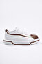 Zrc241X High Quality Orthopedic Sole Lace-Up Men's Sneaker White Tan
