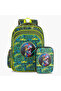 Dino School Bag Set w/ Bento Lunch Box & Spray Water Bottle – Green - 2