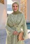 Bolero and Buckle Flower Pattern Mint Green Dress - 2
