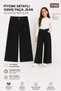 Wide Leg Lycra Girls' Jean Trousers with Bow Detail