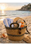 Wicker Beach Pool and Picnic Bag, Can Be Hanged on the Shoulder, Hard-Structured, Stylish Design, 45 cm
