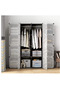 16 Cube Storage Organizer Cabinet Closet Storage Shelves Plastic Storage Shelving for Bedroom, Living Room, Office Black 147*147*37cm