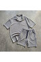 Men's Report T-Shirt and Shorts Set 2-Piece Cotton Polyester Tok Fabric Wide Cut