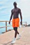 Men's Zippered Pocket Jogger Summer Orange Swim Shorts - 3