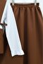 Shirt Detailed Side-Tie Dabıl Set with Ruffled Skirt -Brown - 6