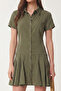 Mini Modal Shirt Dress Lub0366 Khaki - 4