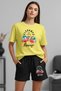 Women's Oversize Flamingo Printed 100% Cotton T-Shirt Shorts Set |   Summer Casual Set