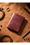 Genuine Leather Handcrafted Mechanism Wallet Thermos Wristband Keychain Set Father's Day Gift - 5