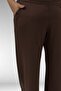 67804 Large Size Combed Cotton Pajama Set with Side Slits - Brown - 5