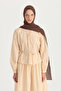 Nara Silky Natural Cotton-Floş Shawl - Dusty Coffee