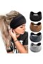 3-Piece Set of Bohemian Women's Headband - Thick Non-Slip Elastic Headbands with Bow Design - 4