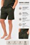Khaki 100% Cotton Breathable Fabric Comfortable Fit Elastic Waist Men's Combed Cotton Shorts // 4002-Khaki - 2