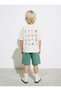 Boy's Crew Neck Printed Bottom Top Set - 3