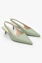 Women's Kate Mint Green Leather Mini Heeled Stiletto - 3