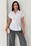Women's Belt Detailed Low-Cut Waist Poplin Shirt - 4