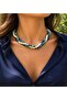 Detachable Three Rows Necklace - Agate Howlite - 8