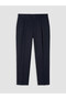 Navy Blue Regular Fit Men's Pleated Gabardine Trousers - 8