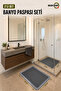 2-Piece Square Bath Mat Set - 54X54 cm Non-Slip Shower Mat & 38X58 cm Magic Water Absorbing Mat