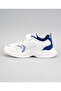 Panelled Hook & Loop Closure Memory Foam Shoes - Blue & White - 2