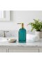 Velora Glass Lotion Dispenser Turquoise Bathroom Soap Pump 7.3x7.3x18.9cm - 3