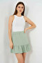Women's Ruffled Hem Mint Skirt - 7