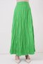 Women's Wrinkled Green Skirt - 3