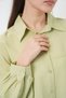 Women's Balloon Sleeve Oversize Viscose Green Shirt - 6