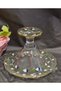 Glass Hand Painted Dessert Bowl and Plate Set 1Er Piece