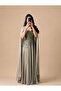 Luxurious Evening Dress in Chiffon Fabric with Elegant Beading
