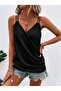 Women's Strappy Double-Breasted Collared Sandy Blouse with Pleated Detail - 2