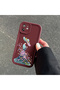 Redmi 15C 5g Compatible Case Camera Protector Burgundy Silicone Couple Phone Case Girl Pattern - 6