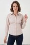 Women's Slim Fit Gathered Waist Cotton Cream Shirt - 5