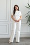 Wide Leg Cropped Jeans with Lace Detail - 4