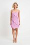 Women's Lined Chiffon Mini Dress Hanging Neck Ruffle Detailed a Line Cut Casual Daily Modern Stylish - 4