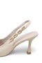 Women's Pointed Toe Open Back Thin Heeled Shoes 0012122 Matte Beige - 2