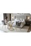 Elegant 3-piece cafe set two chair in a gray color and a round table with luxurious gold metal base ,chair( H78cm*w46cm*L60cm)table(H69cmW60cmL60cm) - 3