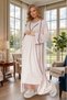 New Season Pink Summer Pajamas Set with Special Design and Easy Breastfeeding Feature, 100% Cotton Short Sleeve Maternity Nightgown Set - 8