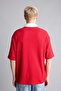 Cotton Boxy Fit Short Sleeve Printed Polo Red T-Shirt H7492Ax26Hs - 5