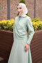 Water Green Dress with Button Detail - 4