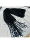 Black Lace Hair Scarf & Neck Scarf |   Adjustable Bandana, Scarf with Tassel Detail - 5