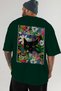 For the Love of Cats 124 Cat Printed Green Oversize T-Shirt 100% Cotton Unisex Cat Lover Premium Design - 5