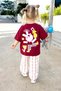 Girl's Burgundy Rabbit Printed Cotton Undergarment Set - 2