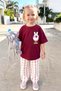 Girl's Burgundy Rabbit Printed Cotton Undergarment Set