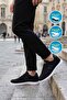 Black and White Textile Lace-Up Men's Casual Shoes - 3