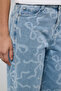 Bow Print Straight Jeans with Button Closure - 6