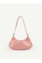 Wrinkled Textured Pink Shk280 Faux Leather, Single Compartment with Zipper, Hand, Arm and Shoulder Bag