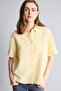 100% Cotton Regular Fit Muslin Short Sleeve Yellow Shirt F0884Ax26Sm