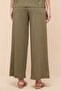Textured Wide Leg Pants with Drawstring Waist - 6